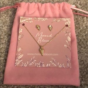 Monarch Bloom Gold Necklace + Earrings Set